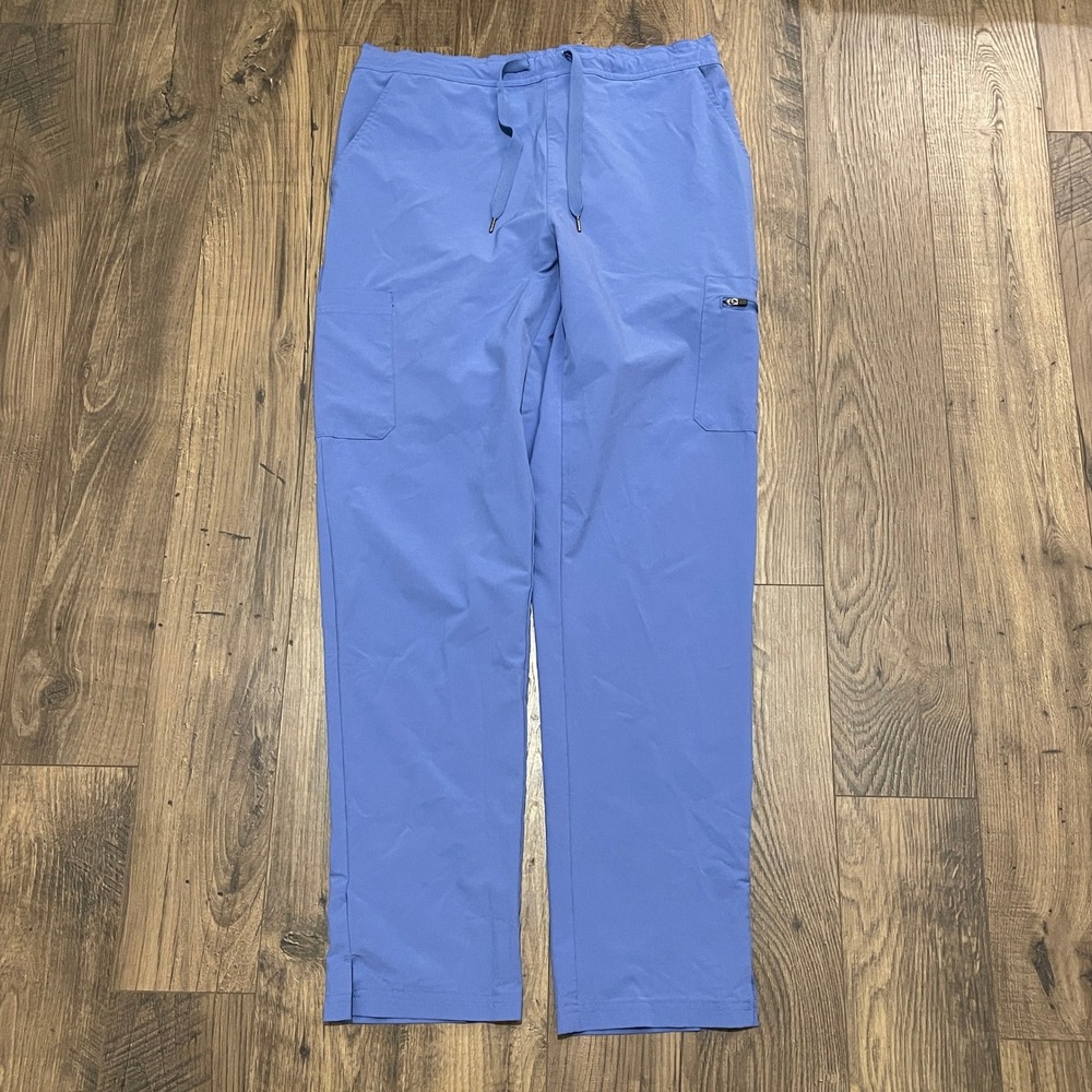 Adar Addition A9600 Scrub Pants Mens Large Blue Cargo 4-Way Stretch Drawstring